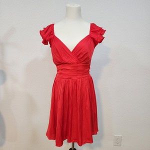 Red flowy mini dress size 8
